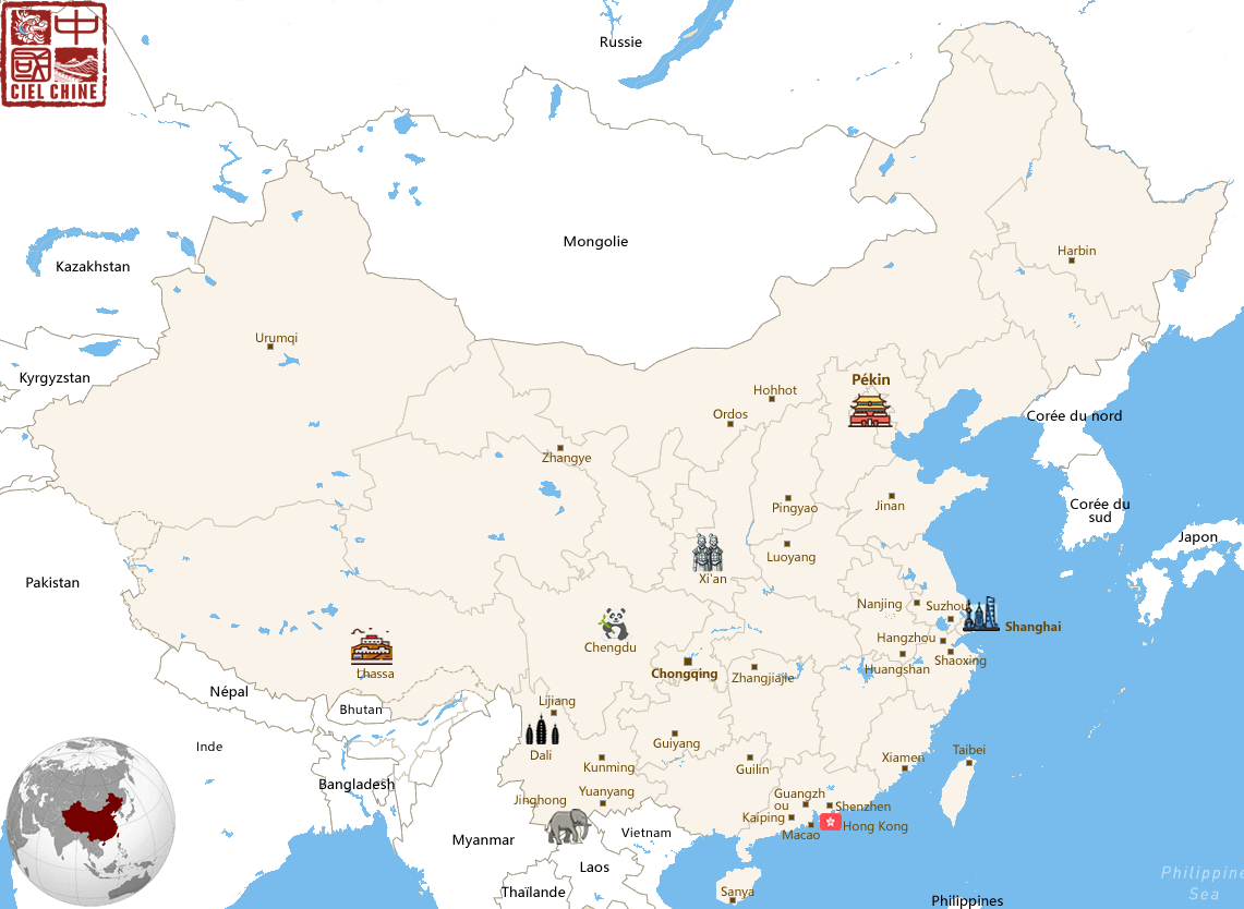 Carte des villes chinoises