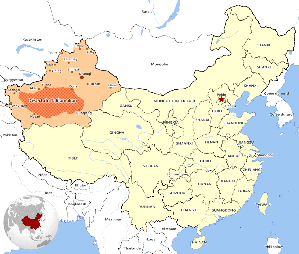 Taklamakan desert map