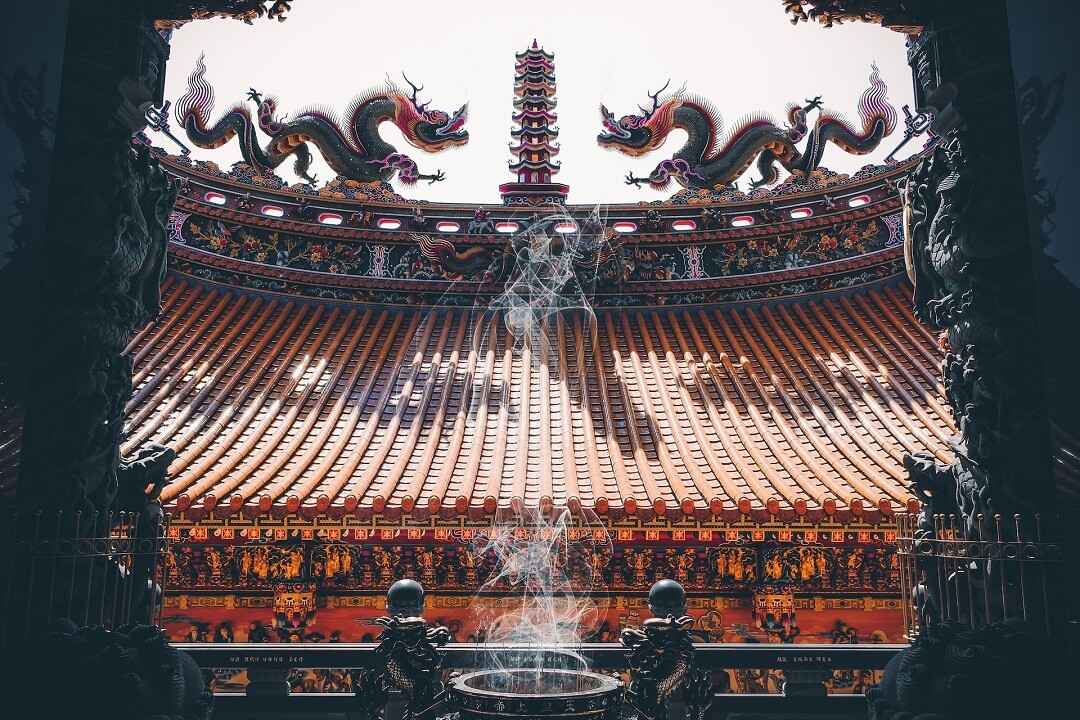 temple chinois dragon