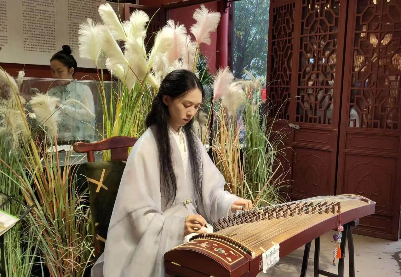 La fille chinoise qui joue du guzheng La fille chinoise qui joue du guzheng